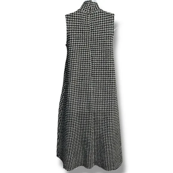 Zara Tweed Midi Dress Sizs Small Sleeveless Turtleneck Raw Hem Classic Old Money - Picture 8 of 11